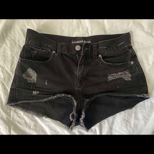 Express Black Denim Shorts